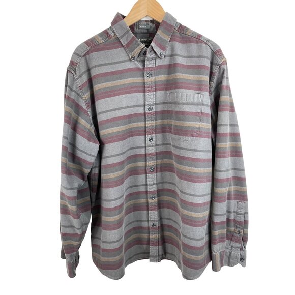 Eddie Bauer Other - Eddie Bauer Mens Size TXL Multicolor Striped Button Up Long Sleeve Relaxed Shirt